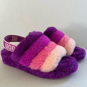 UGG Australia Women’s Fluff Yeah Multicolor Slide Slippers Size 7